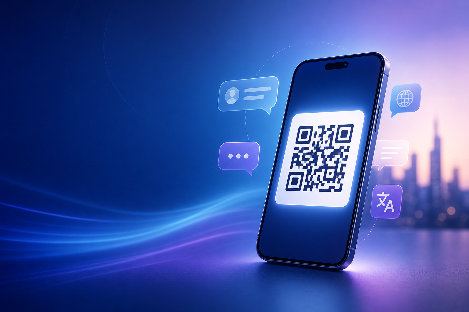 Vaste contactlink: QR en meertalige chat op uw telefoon
